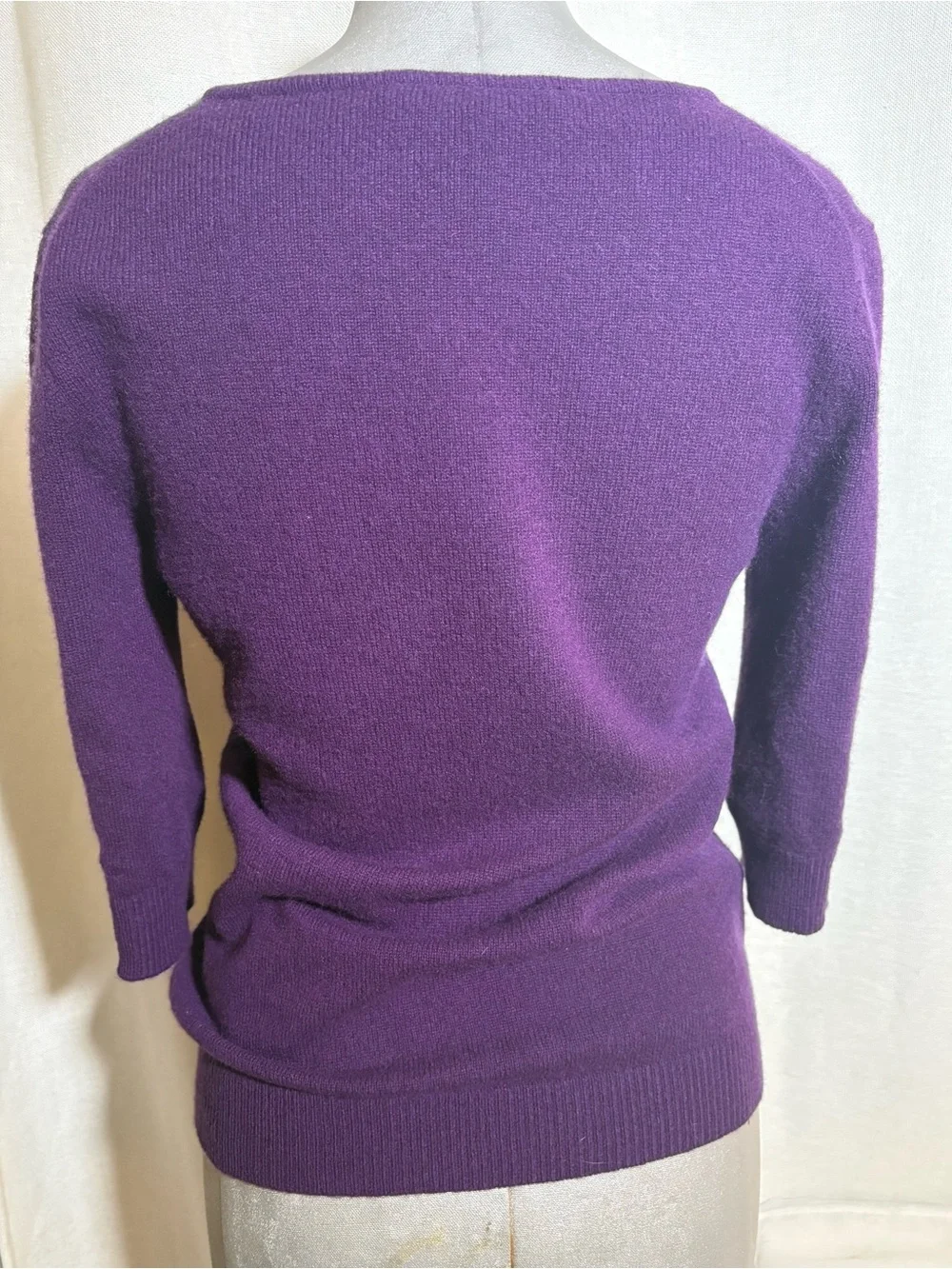 BCBGMAXAZRIA 100% Cashmere Convertible Zip Sweater Luxe Plum Purple NWOT Sz XS/S - Picture 7 of 12